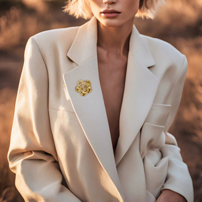 Ellie Vail Water Resistant Jewelry - Gold Anita Flower Brooch